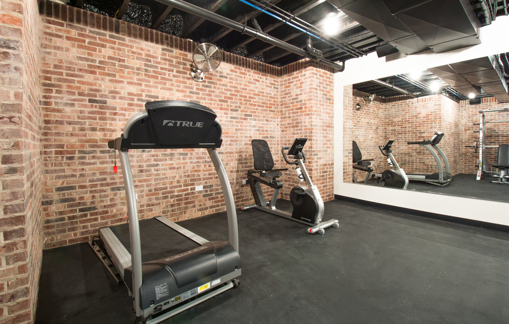Transitional home gym in Louisville.