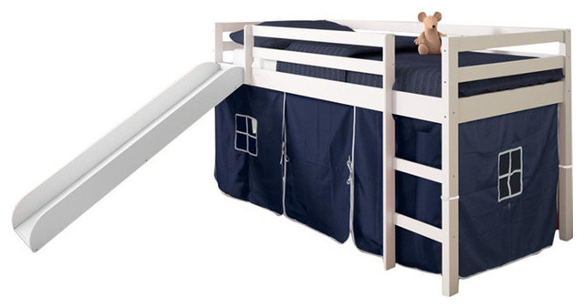 twin loft bed with slide