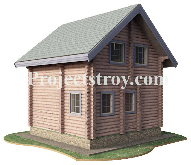 Проект сауны бани 6 на 6 метров из бревна