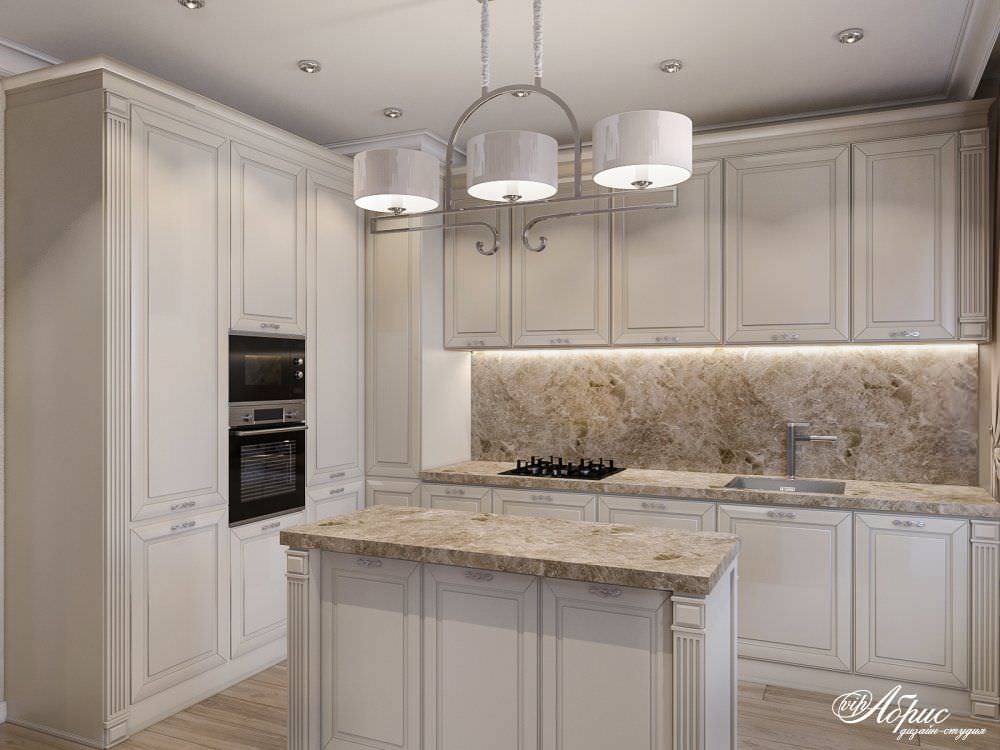 Дизайн интерьера двухкомнатной квартиры с кухней-гостиной (ул.Спартака)