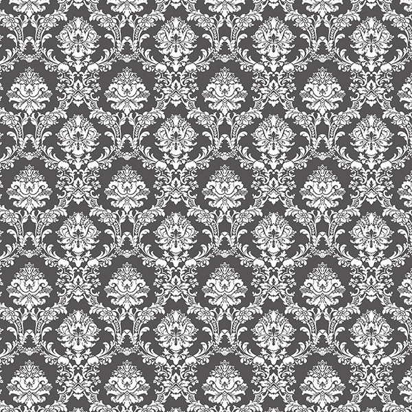 Small Print Damask Wallpaper Traditional Wallpaper by American
