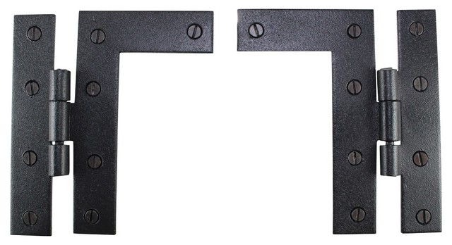Pair Flush H L Cabinet Hinge Wrought Iron 4 5 H Traditional