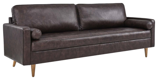Valour 88" Leather Sofa, Brown