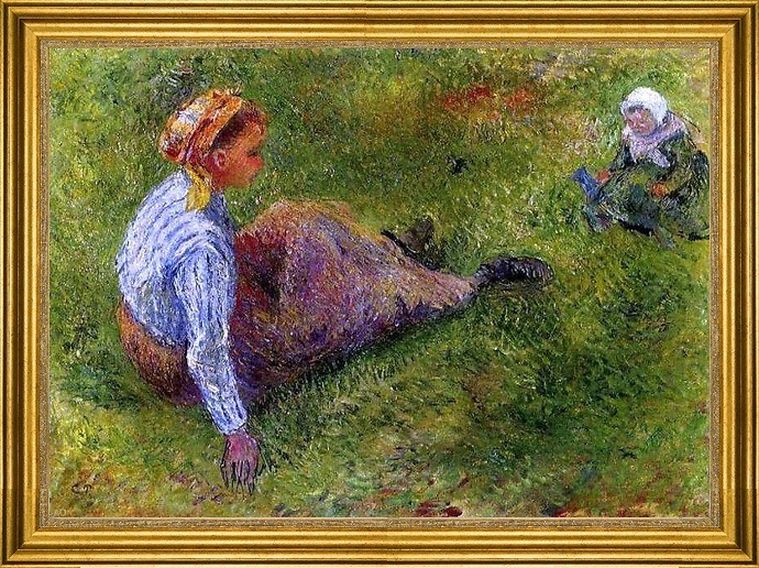 Camille Pissarro-16"x24" Framed Canvas