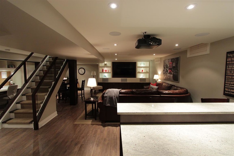 Inspiration for a contemporary basement in Toronto.