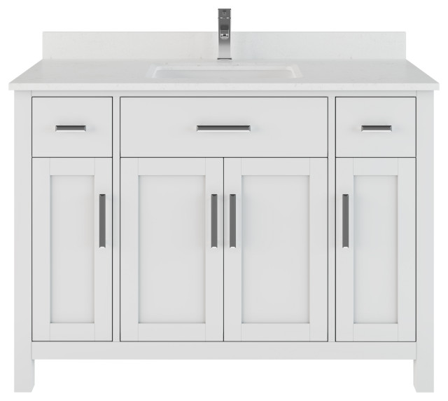bathroom vanity with integrated power bar