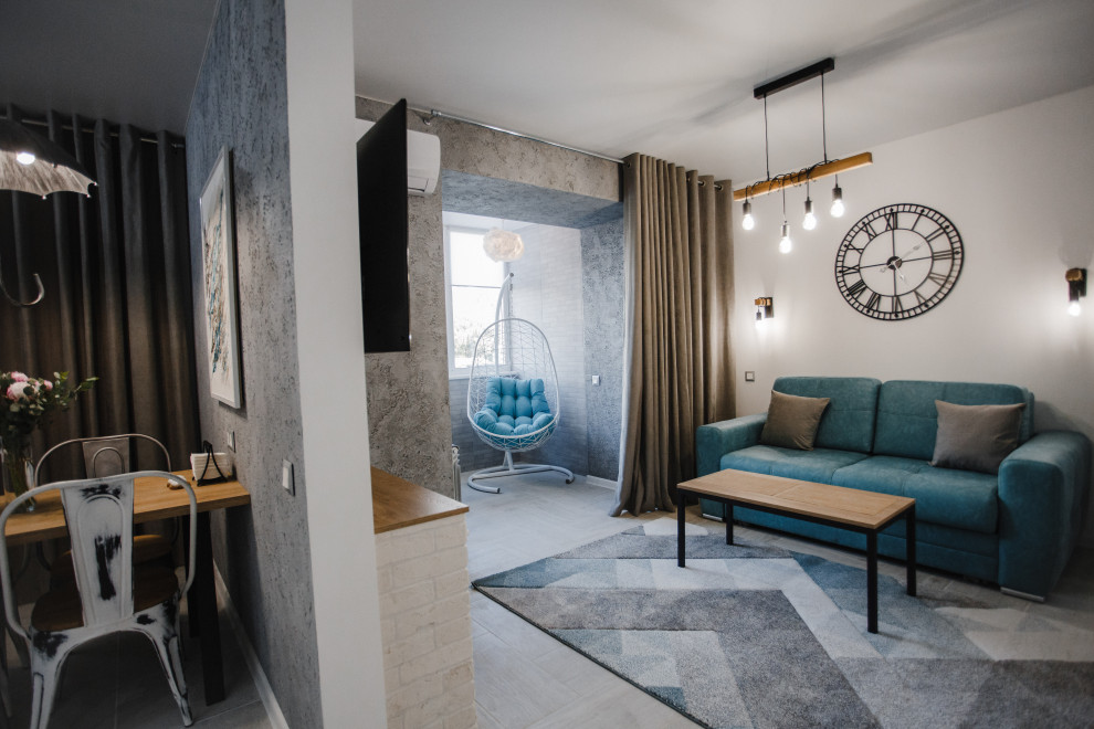 лофт гостиная-спальня