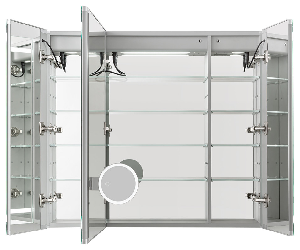 LED Lighted Medicine Defogger Flip Out Makeup Mirror Electrical