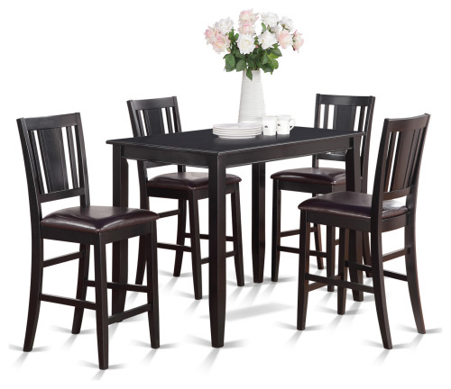 5 Pc Counter Height Table Set -Counter Height Table And 4 Kitchen Counter Chairs