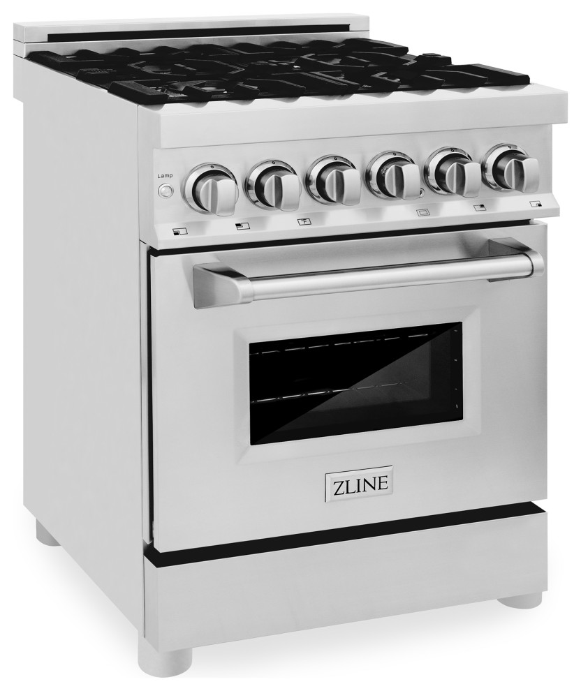 ZLINE 24" Professional Dual Fuel Range, Stainless Steel Contemporary