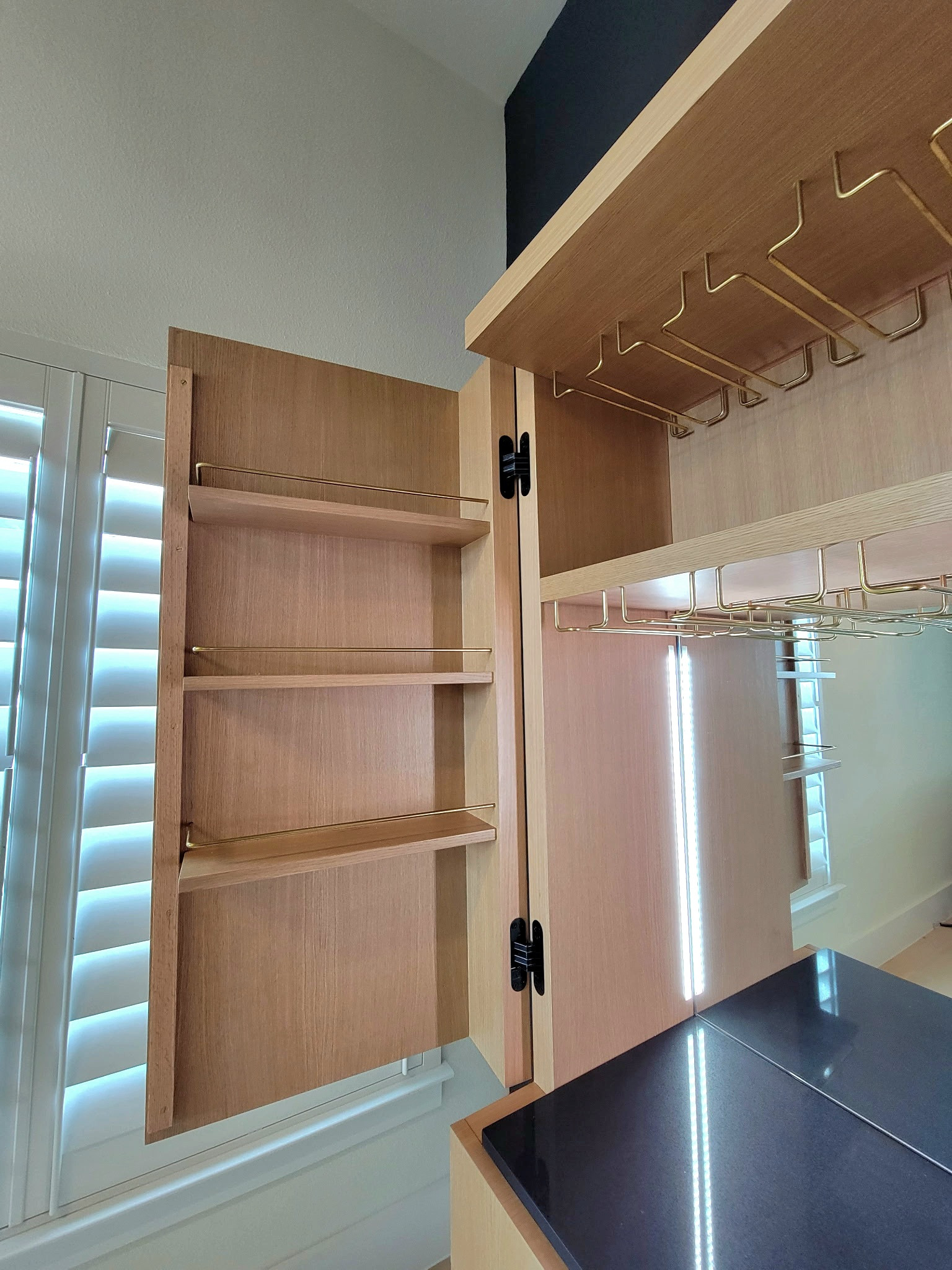 CUSTOM MODERN GLASSWARE CABINET