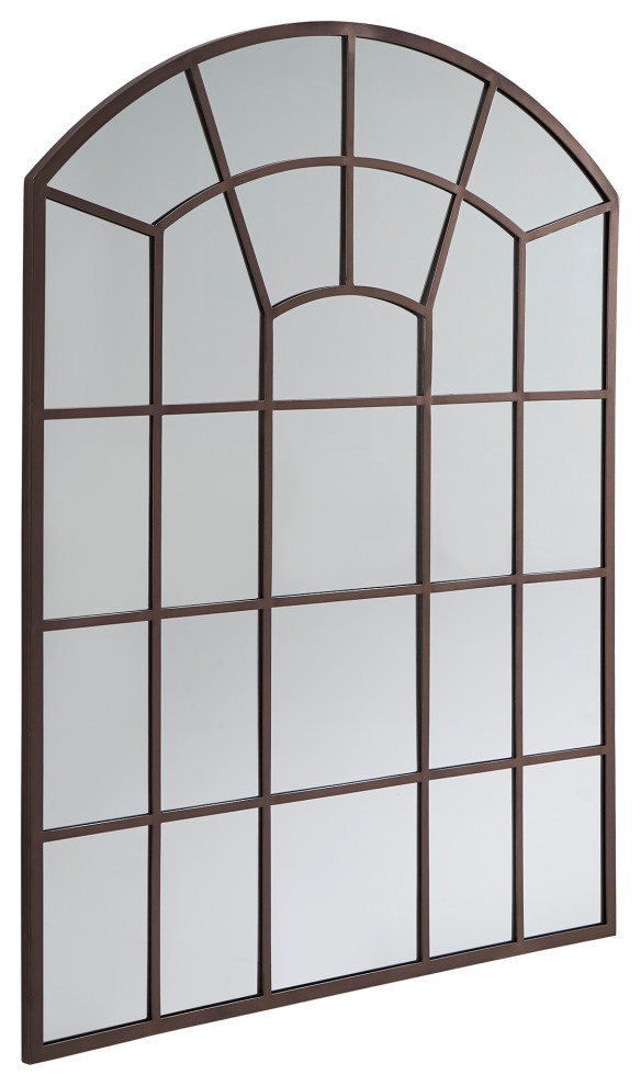Gisette Metal Arched Windowpane Wall Mirror