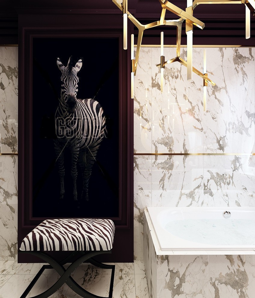 Ванная комната 1 этаж в частном домовладении в стиле арт-деко (г.Пятигорск)