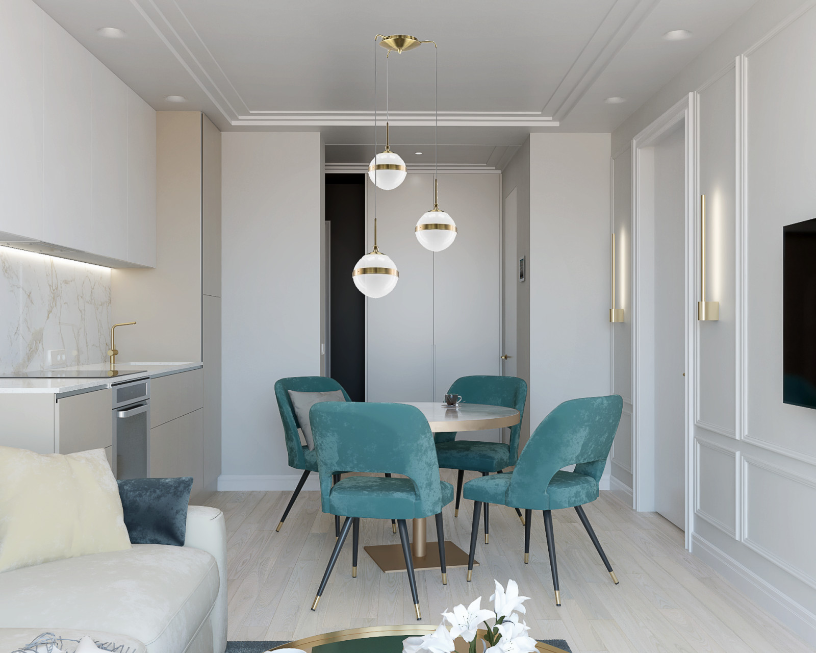 Кухня-гостиная 22,5 кв.м