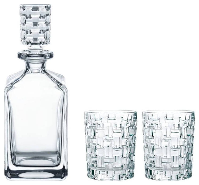 Nachtmann Bossa Nova 3Pc Crystal Decanter Set Traditional Decanters