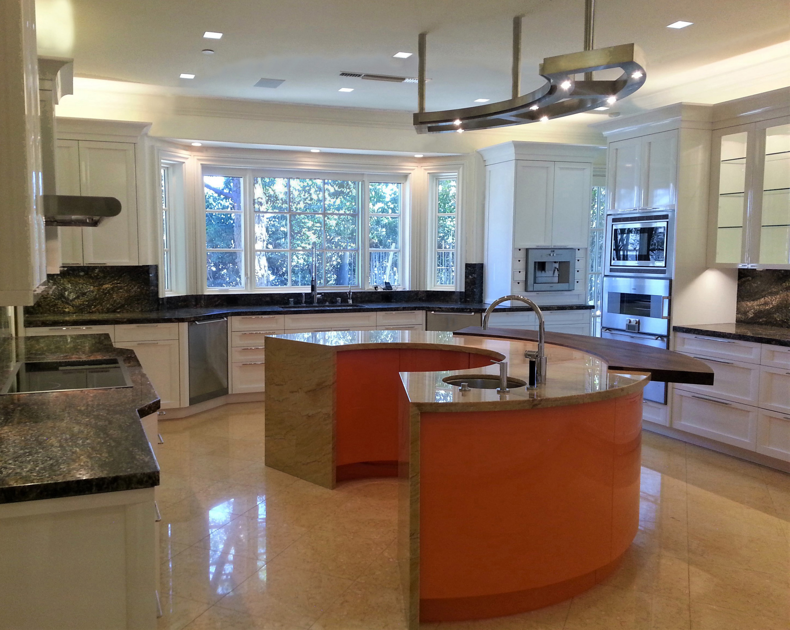 A Bold Contemporary Kitchen Designed For A Client in The Beverly Park Estates