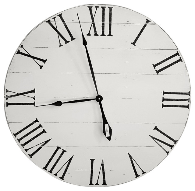 Large Antique White Farmhouse Wood Clock Farmhouse Wall Clocks by