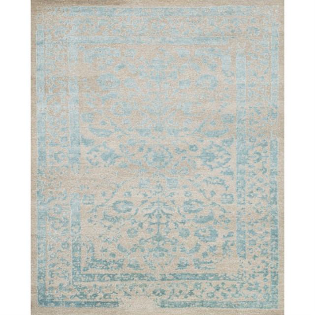Cu02 Camel, Aqua 2'x3' Rug Contemporary Area Rugs by GwG Outlet Houzz