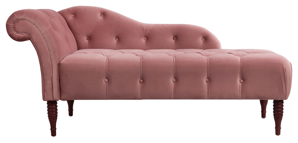 tufted chaise lounge with arms