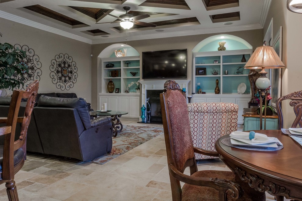 Photo of a mediterranean family room in Jacksonville.