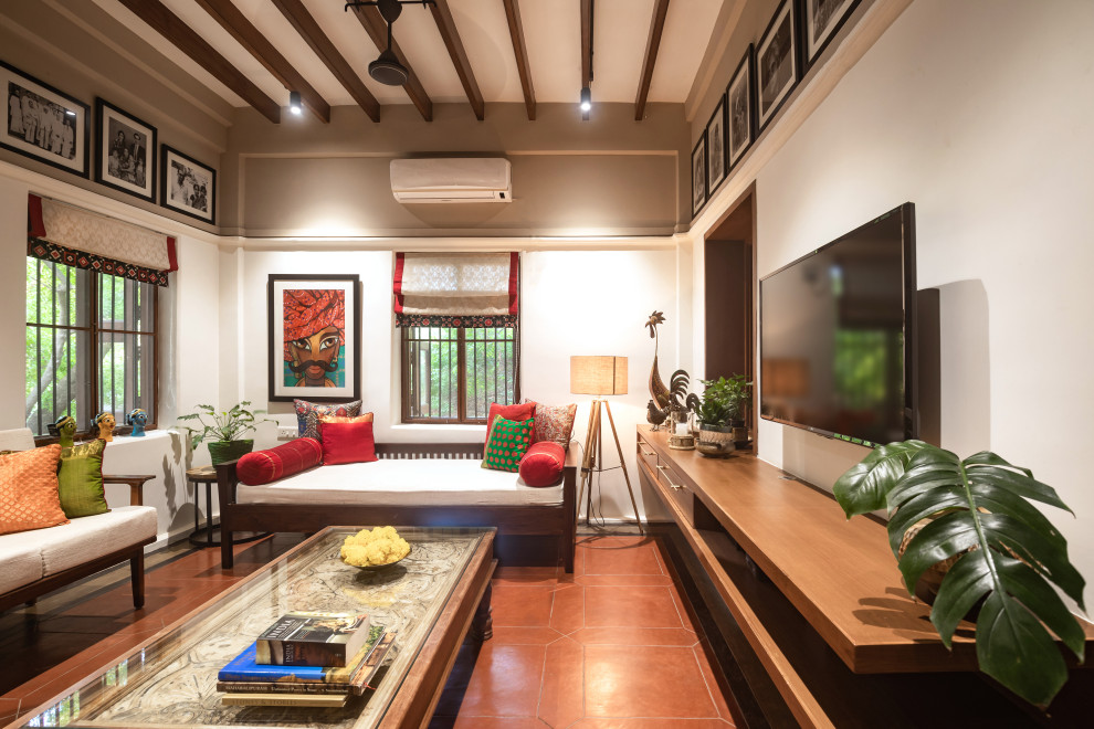 World-inspired living room in Chennai.