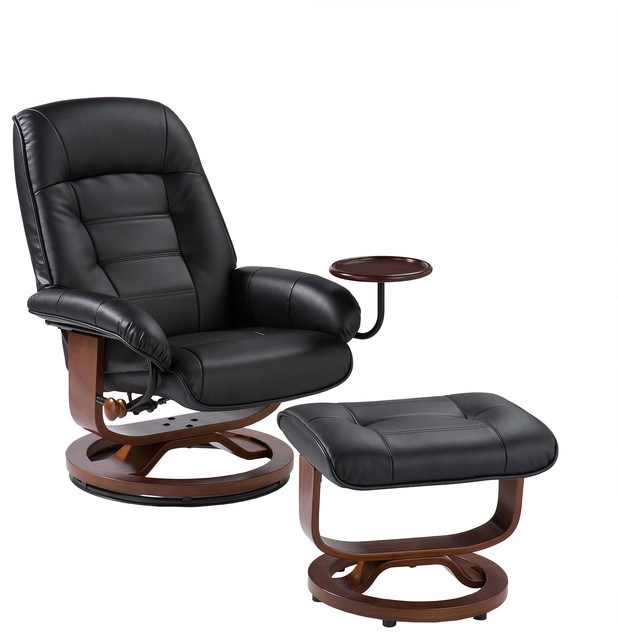 Moran Bonded Leather Recliner And Ottoman Contemporary
