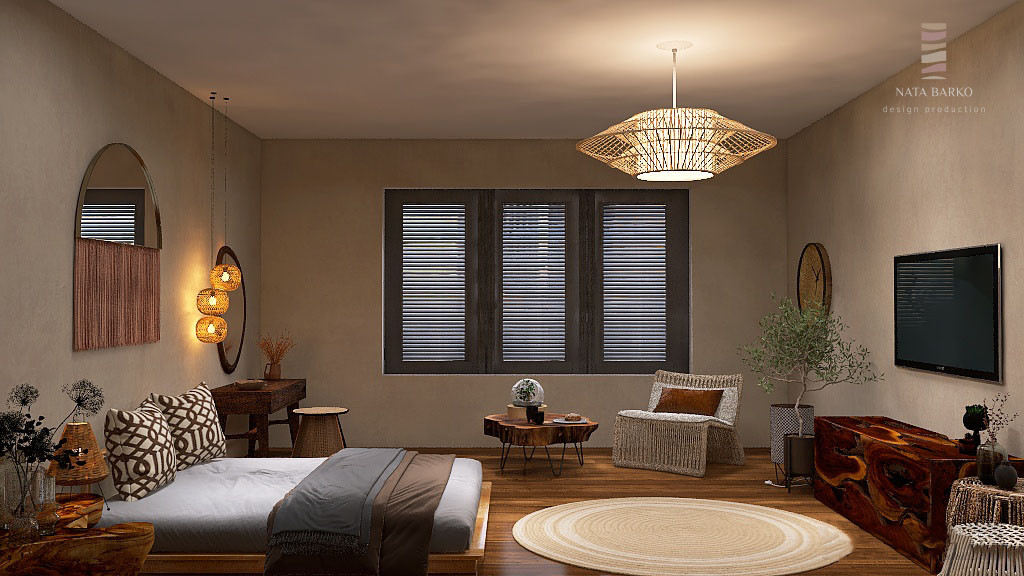 Дизайн проект спальни для ценителей экологичности