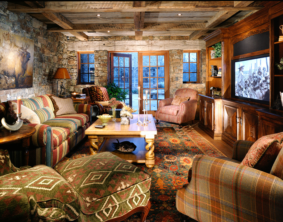 This is an example of a country family room in Other.