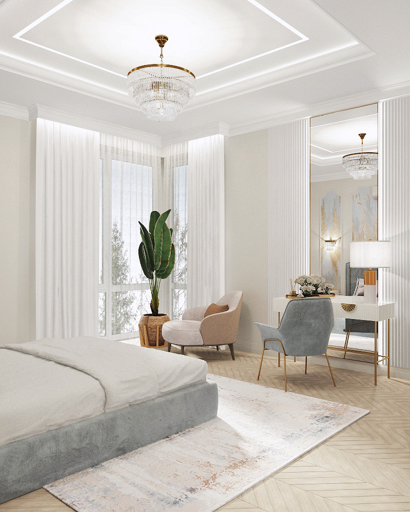 Двухэтажный дом в современной классике