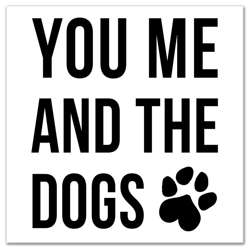 You Me And The Dogs 12x12 Canvas Wall Art - Contemporary - Prints And