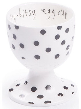 Itsy-Bitsy Egg Cup, LS Dot Charcoal