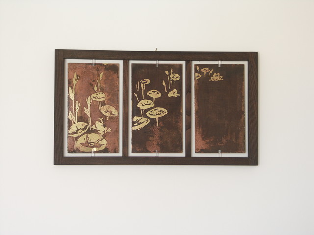 Triptyque Coquelicots - verso contemporain-plaque-decorative