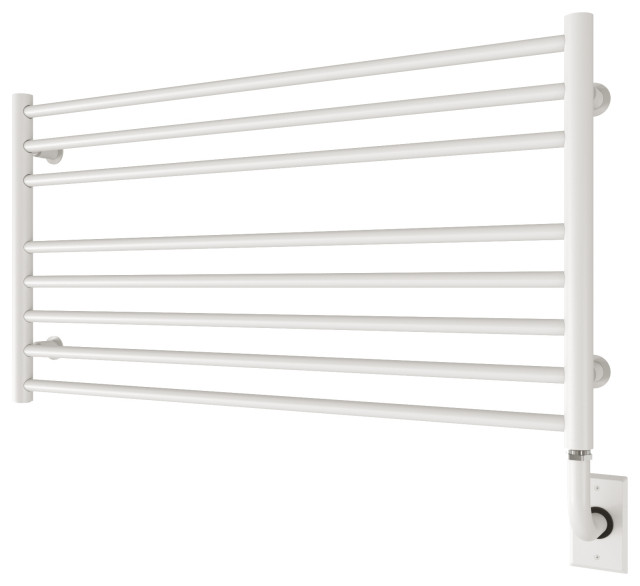 ICO Bath Sorano PlugIn Electric Towel Warmer Round Bar, 35.5 Inch x 19 Inch Contemporary