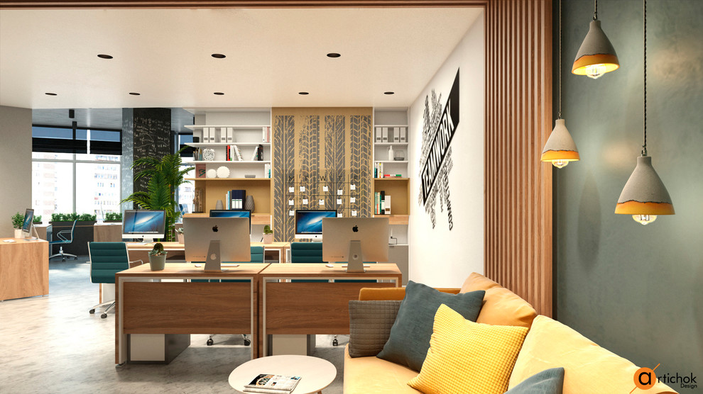 Рабочая зона и зона ожидания в офисе