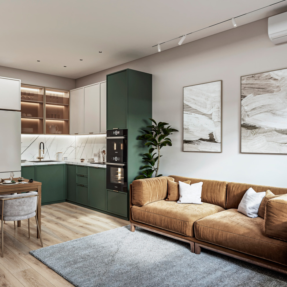 ЖК Level Нагатинская. Кухня-гостиная 20м2