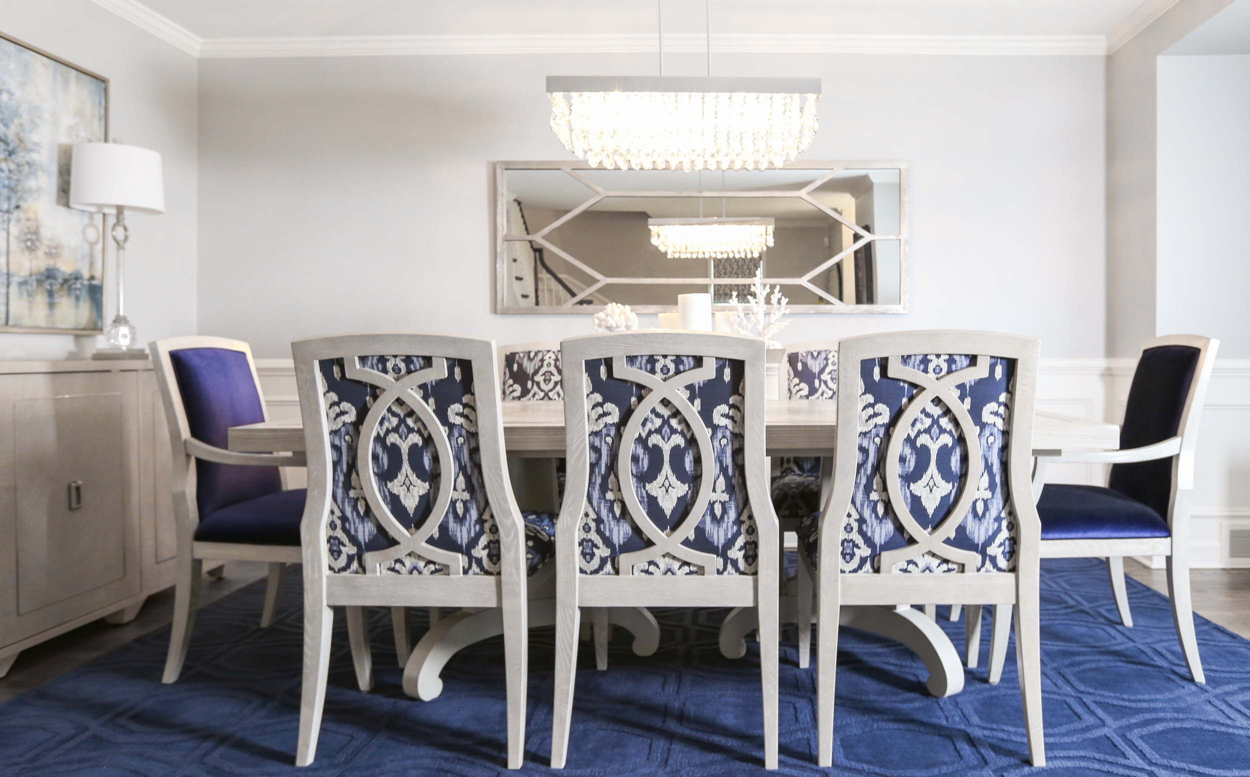 Striking Blue Dining Room
