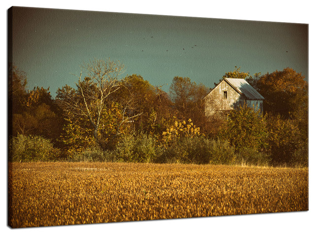 Canvas Wall Decor: "Abandoned Barn - Aged"  Rural Landscape Photo, 24"x36"