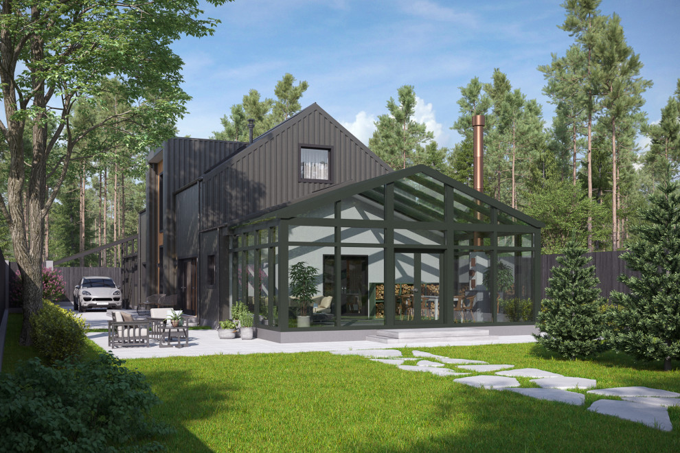 Современный дом с зимним садом