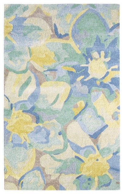 Company C Blue Poppies 10200 Rug 9 X13 Contemporary Area Company C Blue Poppies 10200 Rug