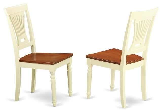 Plainville Kitchen Dining Chair Wood Seat, Set of 2