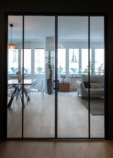 Une porte intérieure très design - Contemporain - Salle de Séjour ...
