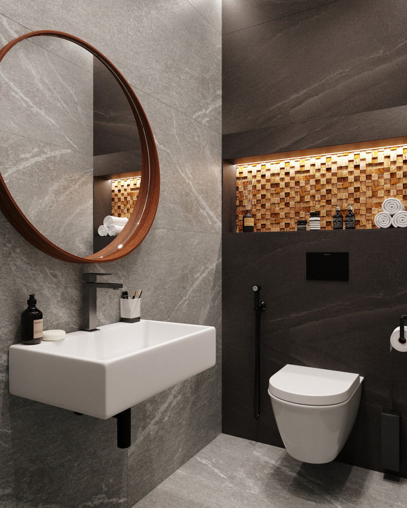 Трехкомнатная квартира для семьи из 4 человек с монохромным интерьером