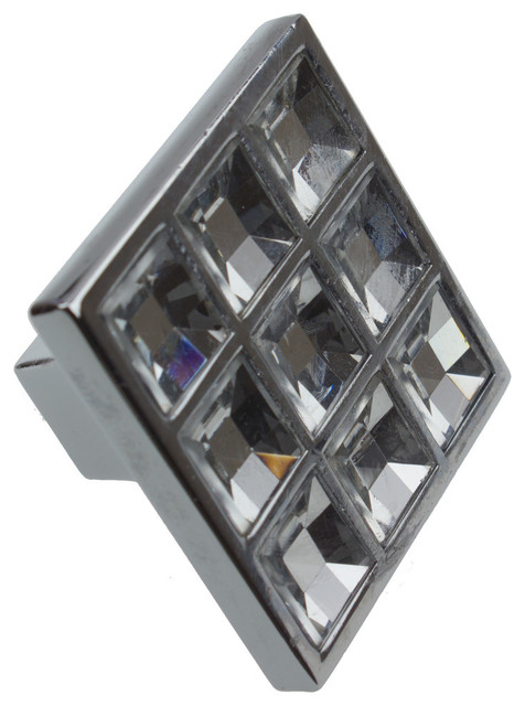 1 5 Small Square Clear K9 Crystal Cabinet Hardware Knob