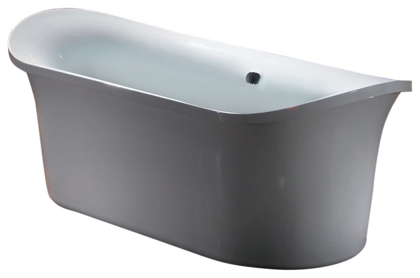 EAGO Free Standing Air Bubble Bathtub With White Finish AM1900