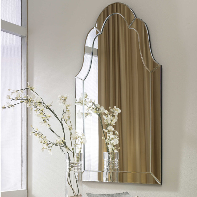 Contemporary Glass Frame Arch Wall Mirror - Transitional - Wall Mirrors ...
