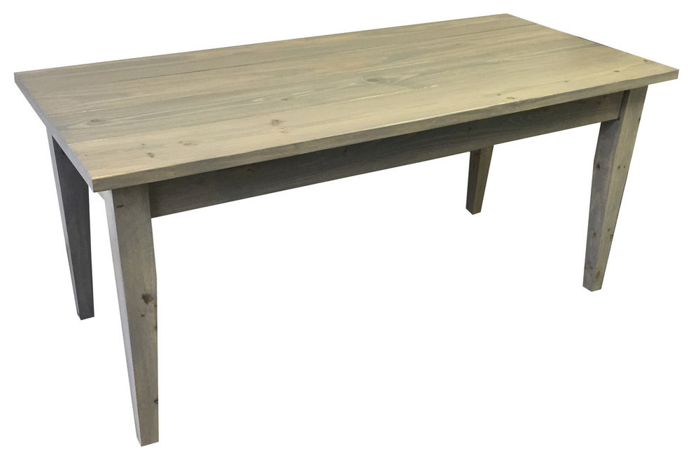 Grey Farmhouse Table With Tapered Legs, 36" Farmhouse Dining Tables