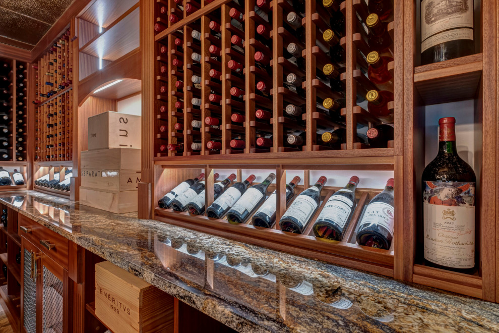 Media room converted into a unique 3,000 bottle wine cellar