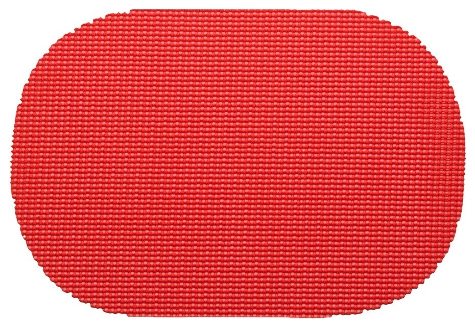 Kraftware Fishnet Flag Red Oval Placemats, Set of 12