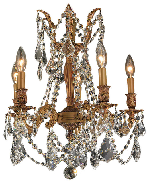 Italian 5 Light French Gold Crystal Chandelier Victorian Italian 5 Light French Gold Crystal Chandelier Clear