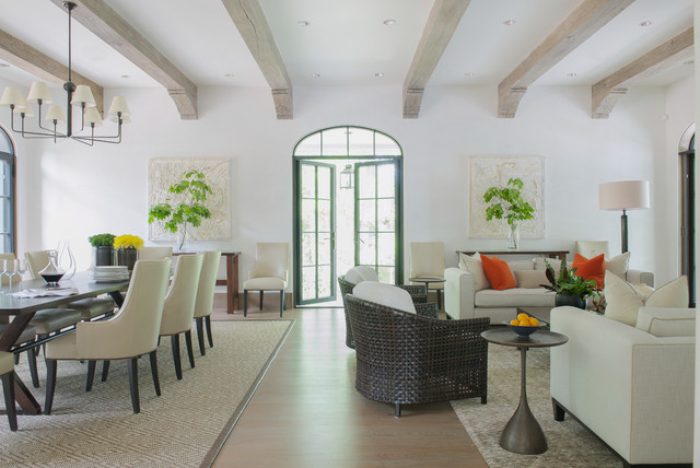 Transitional Living Room nyklassisk-vardagsrum